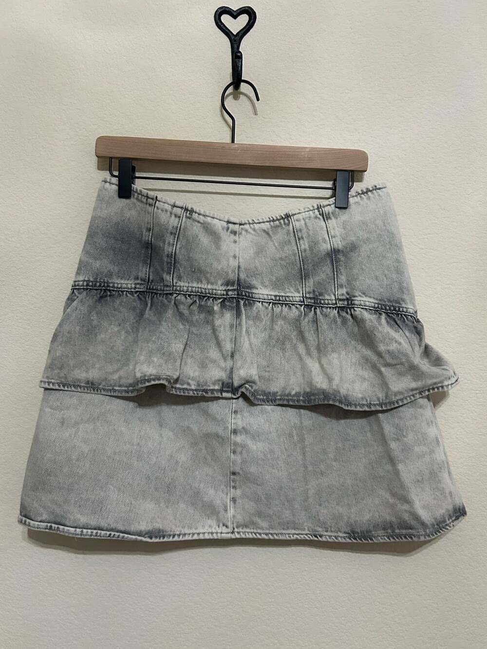 All Saints Women's Size 8 Denim Skirt Y2K Mini Skater Acid Washed Preppy